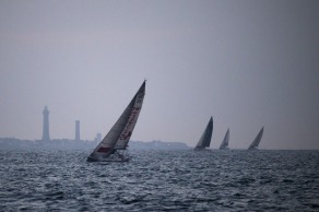 Yann Elies (Groupe Queguiner-Leucemie Espoir) lors de la 3eme etape de la Solitaire du Figaro - Eric Bompard cachemire entre La Cornouaille et Torbay (Angleterre) - Concarneau le 15/06/2015