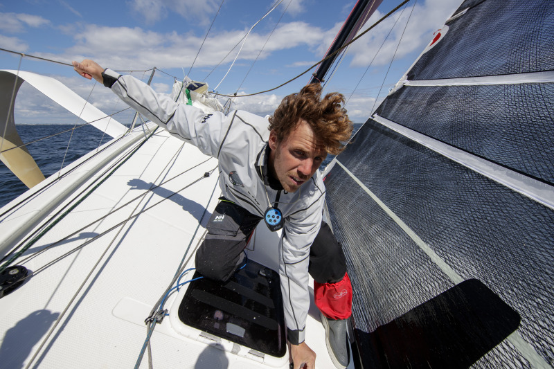 Tanguy Le Turquais et Corentin Douguet à bord du Figaro Quéguiner - Innoveo